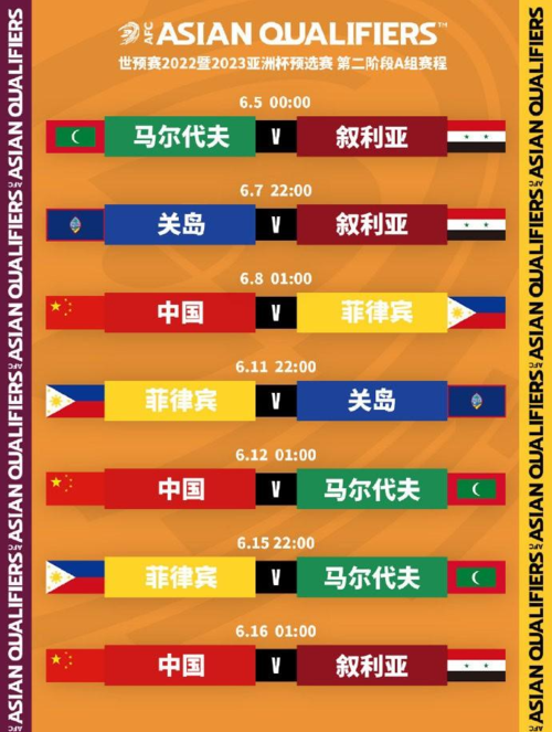 中国队40强赛全部赛程表